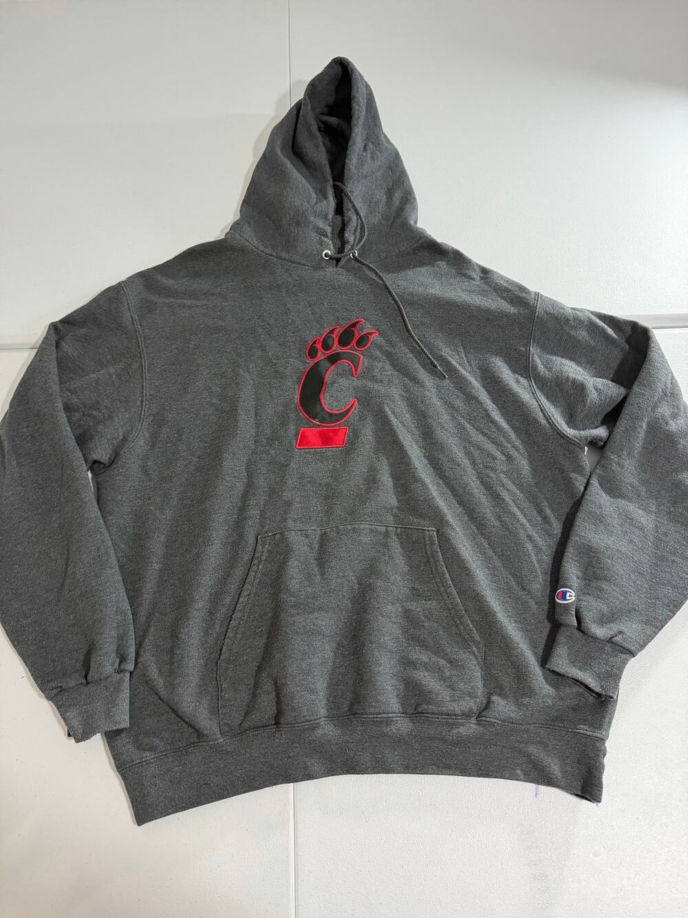 Champion Cincinnati Bearcats Hoodie Mens XL Gray Paw Logo Pullover Sweatshirt